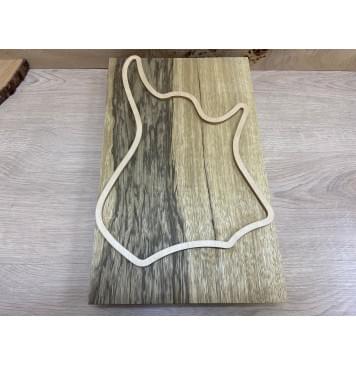 Корина Чёрная заготовка корпуса для Тревел гитары Смешанный ААА 49х260х410 мм (Массив) Корина Чёрная заготовка корпуса для Тревел гитары Смешанный ААА 49х260х410 мм (Массив)-1