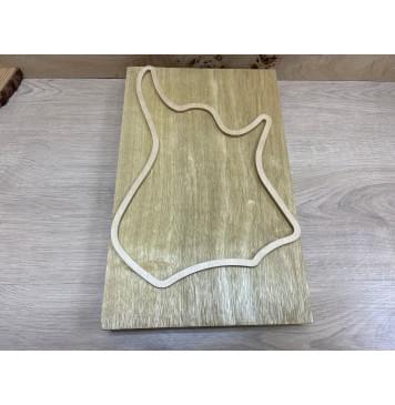 Корина Чёрная заготовка корпуса для Тревел гитары Смешанный ААА 49х260х410 мм (Массив) Корина Чёрная заготовка корпуса для Тревел гитары Смешанный ААА 49х260х410 мм (Массив)-3