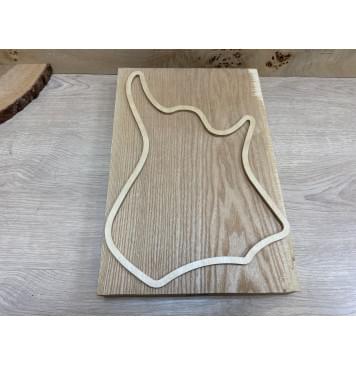 Ясень Белый заготовка корпуса для Тревел гитары Смешанный ААА 44х264х385 мм (Массив), 798 кг/м3-2