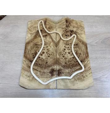 Тополь Кап заготовка на топ для Тревел гитары Смешанный ААА 10х162х390-420 мм - 2 шт. (книжкой)-2