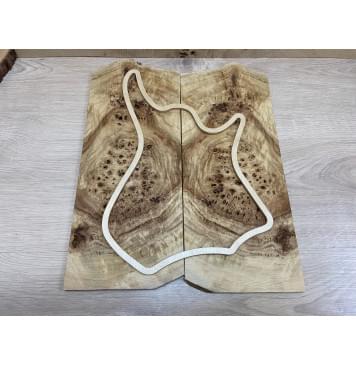 Тополь Кап заготовка на топ для Тревел гитары Смешанный ААА 10х162х390-420 мм - 2 шт. (книжкой)-3