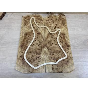 Тополь Кап заготовка на топ для Тревел гитары Смешанный ААА 6х162х400-420 мм - 2 шт. (книжкой)-1