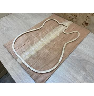 Вишня Американская Волнистая заготовка на топ Смешанный ААА Волна АА 8х215х500 мм - 2 шт. (книжкой)-1