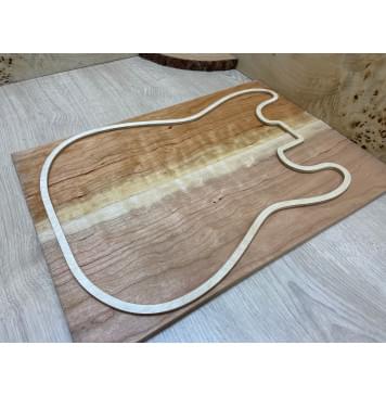 Вишня Американская Волнистая заготовка на топ Смешанный ААА Волна АА 8х215х500 мм - 2 шт. (книжкой)-5