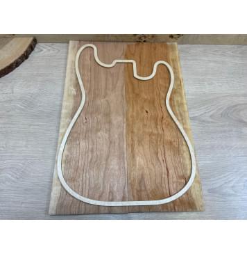 Вишня Американская Волнистая заготовка на топ Смешанный ААА Волна АА 8х215х500 мм - 2 шт. (книжкой)-0