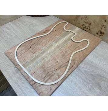 Вишня Американская Волнистая заготовка на топ Смешанный ААА Волна А 8х180х500 мм - 2 шт. (книжкой)-2