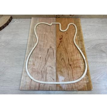 Вишня Американская Волнистая заготовка на топ Смешанный ААА Волна А 8х180х500 мм - 2 шт. (книжкой)-0