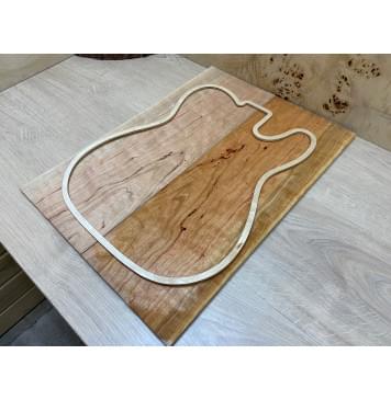 Вишня Американская Волнистая заготовка на топ Смешанный ААА Волна А 8х180х500 мм - 2 шт. (книжкой)-4