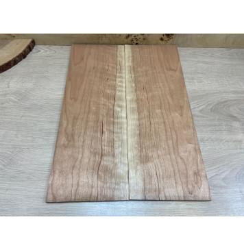 Вишня Американская Волнистая заготовка на топ Смешанный АА Волна А 9х160х500 мм - 2 шт. (книжкой)-1