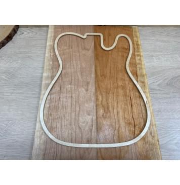 Вишня Американская Волнистая заготовка на топ Смешанный АА Волна А 9х160х500 мм - 2 шт. (книжкой)-0