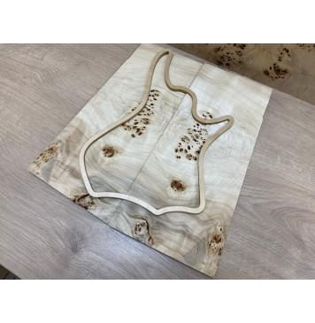 Тополь Кап заготовка на топ для Тревел гитары Смешанный АА 7,5х155-188х390 мм - 2 шт. (книжкой)-2