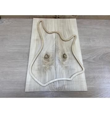 Клён Белый заготовка на топ для Тревел гитары Смешанный А 7х131х405 мм - 2 шт.(книжкой)-3