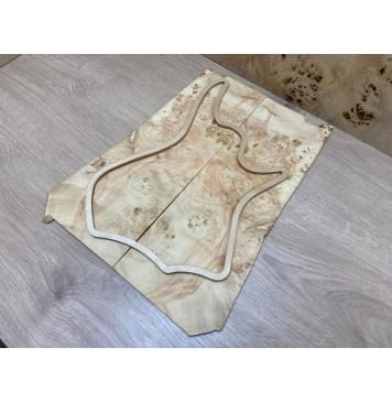 Карагач Кап заготовка на топ для Тревел гитары Смешанный ААА 7х130-150х390 мм - 2 шт. (книжкой) Карагач Кап заготовка на топ для Тревел гитары Смешанный ААА 7х130-150х390 мм - 2 шт. (книжкой)-4