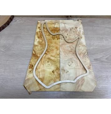 Карагач Кап заготовка на топ для Тревел гитары Смешанный ААА 7х130-150х390 мм - 2 шт. (книжкой) Карагач Кап заготовка на топ для Тревел гитары Смешанный ААА 7х130-150х390 мм - 2 шт. (книжкой)-1