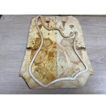 Карагач Кап заготовка на топ для Тревел гитары Смешанный ААА 7х130х370 мм - 2 шт. (книжкой) Карагач Кап заготовка на топ для Тревел гитары Смешанный ААА 7х130х370 мм - 2 шт. (книжкой)-1