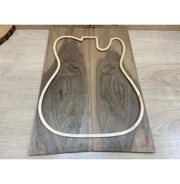 Орех Грецкий заготовка на топ Тангент ААА 9х175х510 мм - 2 шт. (книжкой). Уценка - изогнут.-2