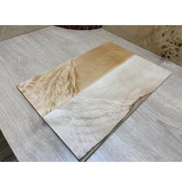 Клён Белый Явор, Волнистый заготовка на топ Смешанный ААА Волна ААА 8х140х405 мм - 2 шт. (книжкой)-3