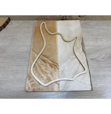 Клён Белый Явор, Волнистый заготовка на топ Смешанный ААА Волна ААА 8х140х405 мм - 2 шт. (книжкой)-1