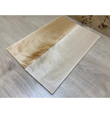 Клён Белый Явор, Волнистый заготовка на топ для тревел гитары Смешанный ААА Волна АА 7,5х147х400 мм - 2 шт. (книжкой)-1