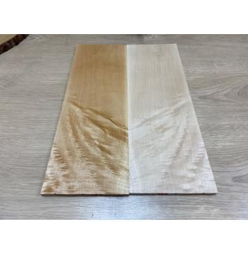 Клён Белый Явор, Волнистый заготовка на топ для тревел гитары Смешанный ААА Волна А 9х141х410 мм - 2 шт. (книжкой)-1