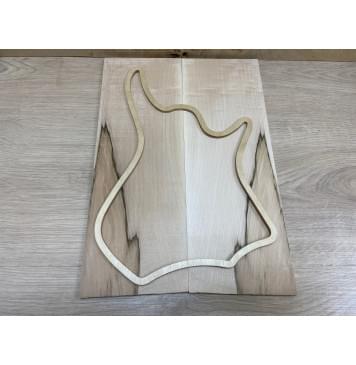 Клён Чёрный заготовка на топ для Тревел гитары Смешанный ААА 8,5х143х405 мм - 2 шт. (книжкой)-3