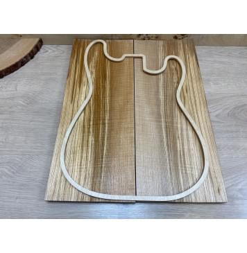 Ясень Оливковый Волнистый заготовка на топ Радиал ААА Волна АА 16х190х480мм - 2 шт. (книжкой)-0