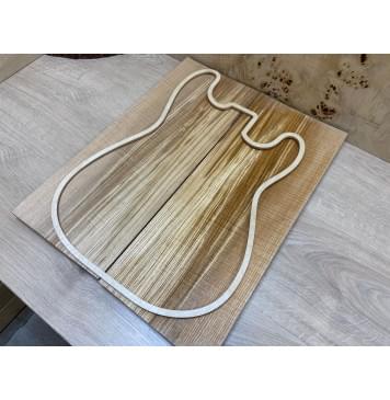 Ясень Оливковый Волнистый заготовка на топ Радиал ААА Волна АА 16х190х480мм - 2 шт. (книжкой)-1