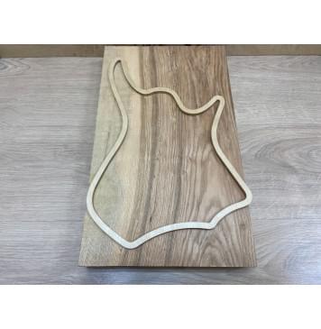 Ясень Белый Оливковый заготовка корпуса для Тревел гитары Смешанный А  49х253х420 мм (Массив)-1