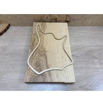 Ясень Белый Оливковый заготовка корпуса для Тревел гитары Смешанный А  49х253х420 мм (Массив)-3