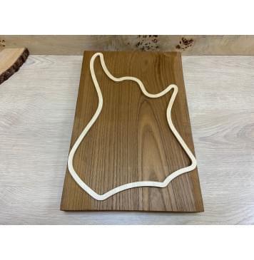 Ясень Печёный Массив заготовка корпуса для Тревел гитары Смешанный ААА 42х265х390 мм-1