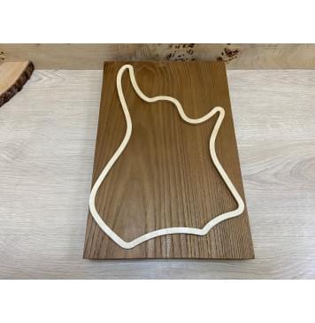 Ясень Печёный Массив заготовка корпуса для Тревел гитары Смешанный ААА 42х265х390 мм-3