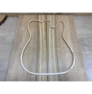 Ясень Оливковый  заготовка на топ Смешанный А  15х224х630 мм - 2 шт. (книжкой)-2