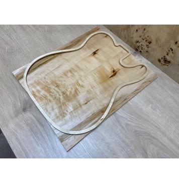 Клён Чёрный Явор, Волнистый заготовка на топ Смешанный А Волна А 9х170х413 мм - 2 шт. (книжкой)-2