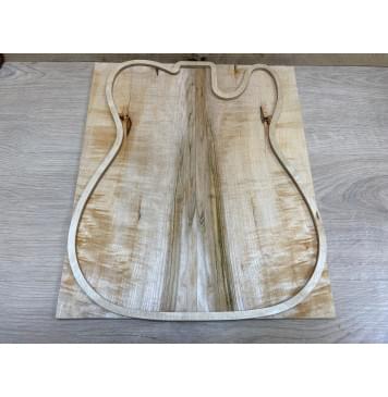 Клён Чёрный Явор, Волнистый заготовка на топ Смешанный А Волна А 9х170х413 мм - 2 шт. (книжкой)-4