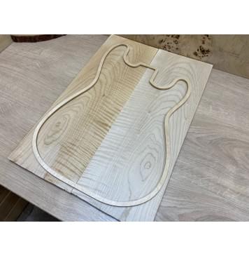 Клён Белый Явор, Волнистый заготовка на топ Смешанный АА Волна АА 12х177х510 мм - 2 шт. (книжкой)-0