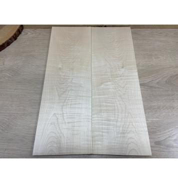 Клён Белый Явор, Волнистый заготовка на топ Смешанный А Волна АА 10х165х480 мм - 2 шт. (книжкой)-2