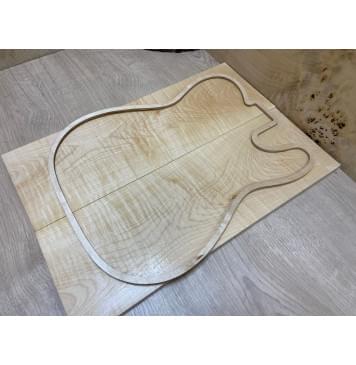 Клён Белый Явор, Волнистый заготовка на топ Смешанный А Волна АА 10х165х480 мм - 2 шт. (книжкой)-0