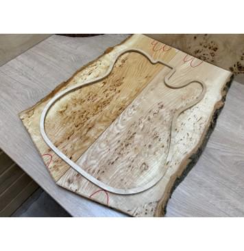 Ясень Кап заготовка на топ гитары Смешанный ААА 16х150-170х490-520 мм - 2 шт. (книжкой)-4