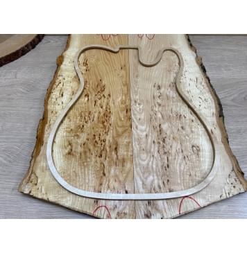 Ясень Кап заготовка на топ гитары Смешанный ААА 16х150-170х490-520 мм - 2 шт. (книжкой)-3