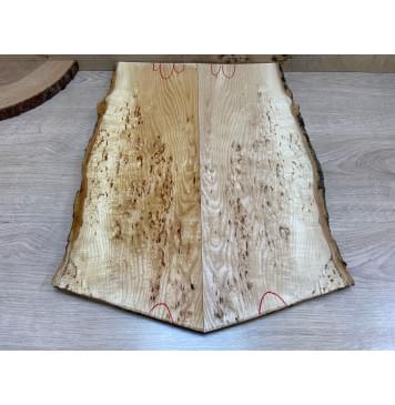 Ясень Кап заготовка на топ гитары Смешанный ААА 16х150-170х490-520 мм - 2 шт. (книжкой)-1