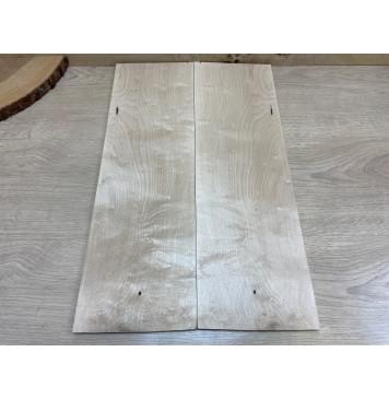 Клён Белый Явор, Волнистый заготовка на топ Смешанный АА Волна А 8х160-163х495 мм - 2 шт. (книжкой)-0