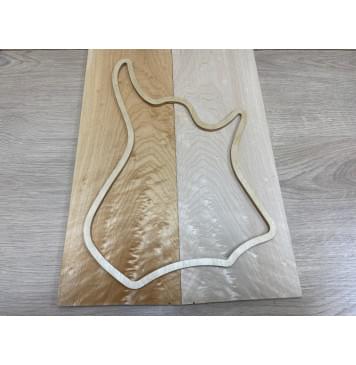 Клён Белый Явор, Волнистый заготовка на топ для Тревел гитары Смешанный ААА Волна А 11х148х410 мм - 2 шт. (книжкой)-0