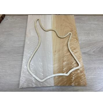 Клён Белый Явор, Волнистый заготовка на топ для Тревел гитары Смешанный ААА Волна А 11х148х410 мм - 2 шт. (книжкой)-1