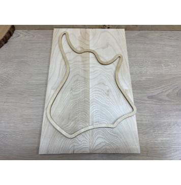 Клён Белый заготовка на топ для Тревел гитары Смешанный ААА 9х132х420 мм - 2 шт.(книжкой)-1