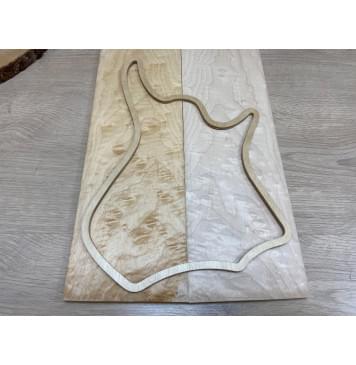 Клён Облачко заготовка на топ для Тревел гитары Тангент ААА Волна АА 12х138х410 мм - 2 шт. (книжкой)-3