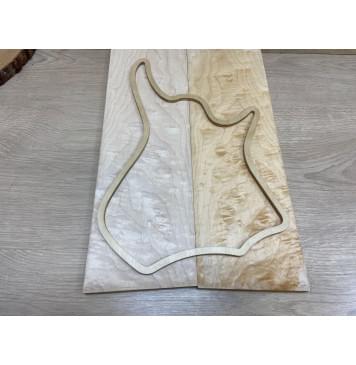 Клён Облачко заготовка на топ для Тревел гитары Тангент ААА Волна АА 12х138х410 мм - 2 шт. (книжкой)-2