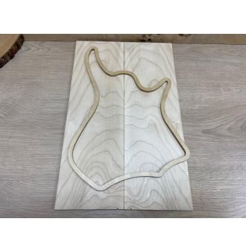 Клён Белый заготовка на топ для Тревел гитары Смешанный АА 9х132х420 мм - 2 шт.(книжкой)-1