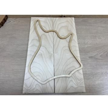 Клён Белый заготовка на топ для Тревел гитары Смешанный АА 9х132х420 мм - 2 шт.(книжкой)-2