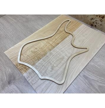 Клён Фигурный заготовка на топ для Тревел гитары Смешанный АА 9х153х400 мм - 2 шт. (книжкой)-1