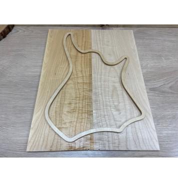 Клён Фигурный заготовка на топ для Тревел гитары Смешанный АА 9х153х400 мм - 2 шт. (книжкой)-0